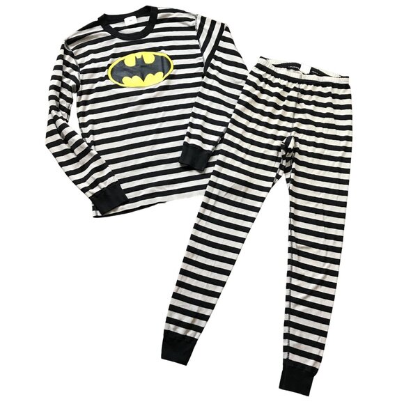 Hanna Andersson Batman Pajama Set Unisex Medium Striped 100% Organic Cotton‎ - Picture 1 of 11
